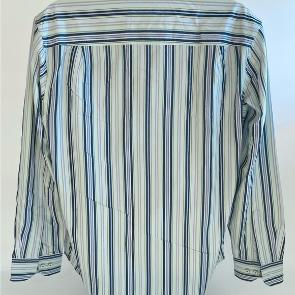 Tommy Bahama Island Modern Fit Aqua Button Down Shirt L/S Stripe Mens Large XL - Picture 3 of 7